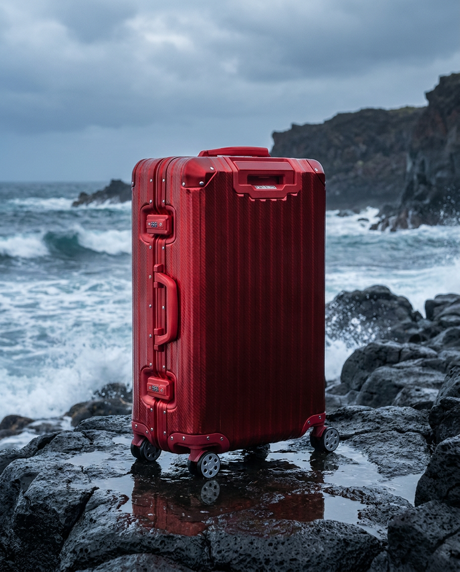 La valise Atlas en aluminium — Édition limitée rouge