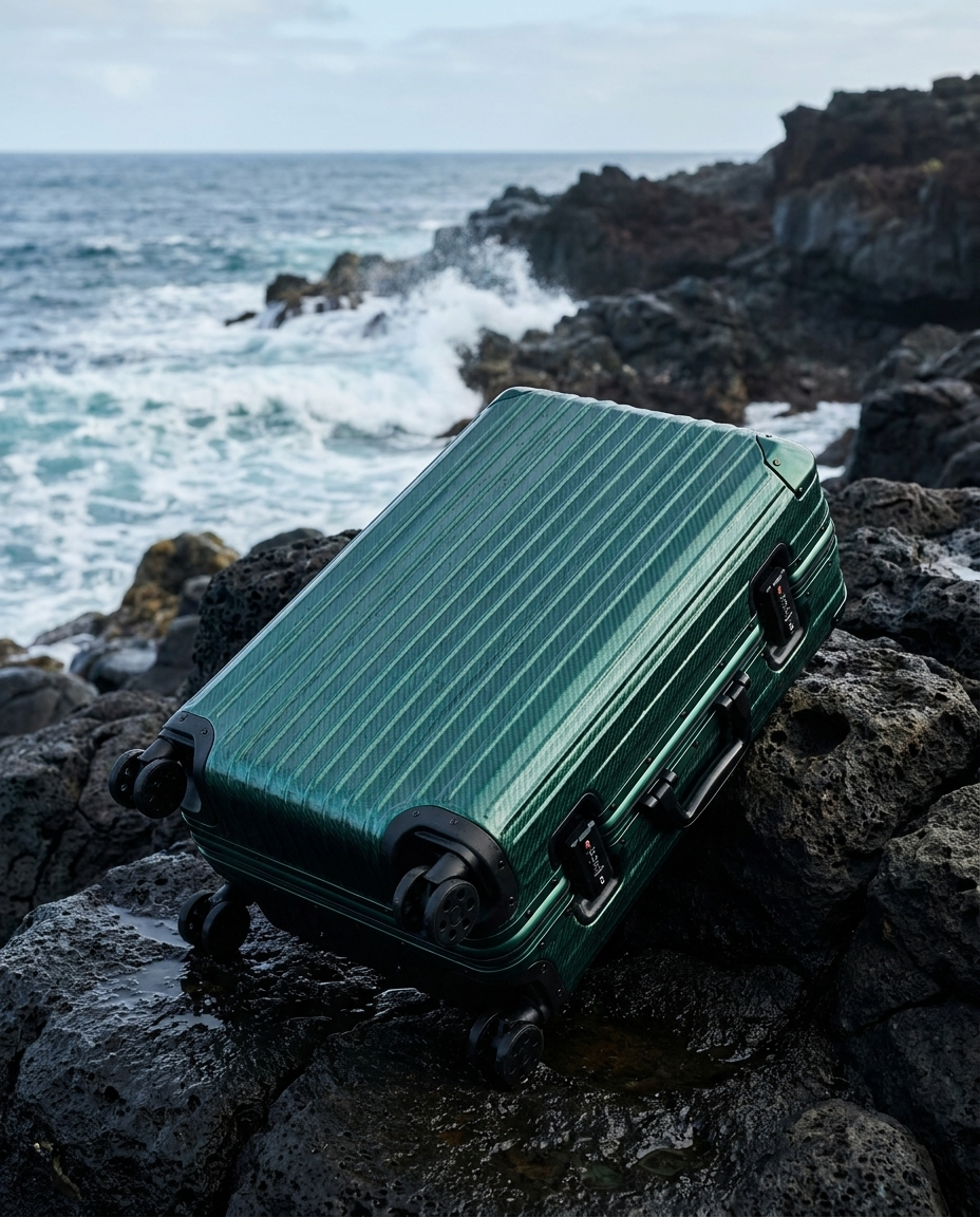La valise Atlas en aluminium — Édition limitée vert pacifique
