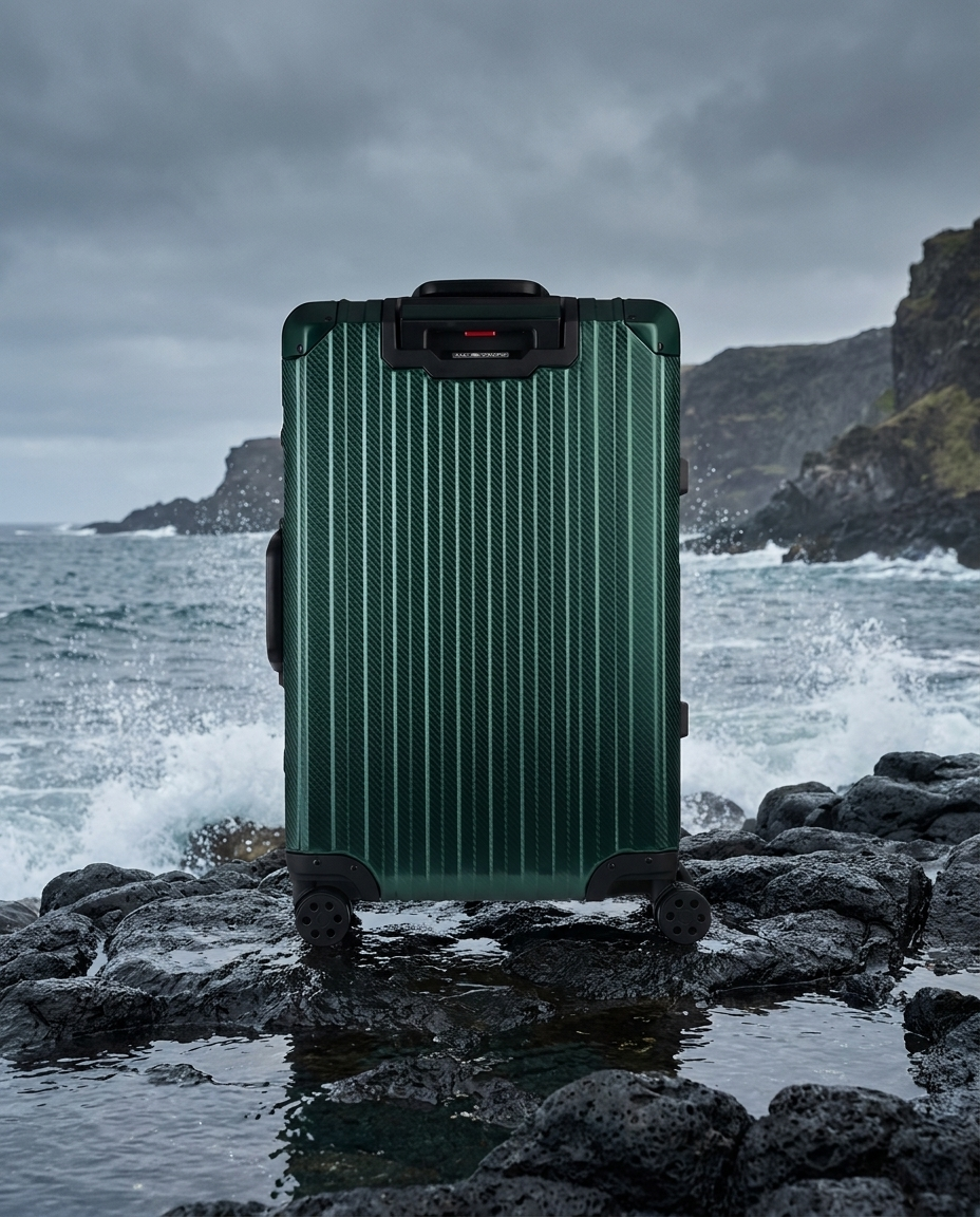 La valise Atlas en aluminium — Édition limitée vert pacifique
