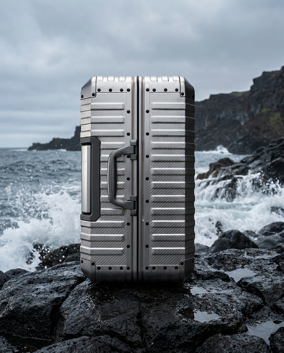 La valise Atlas en aluminium — Champagne